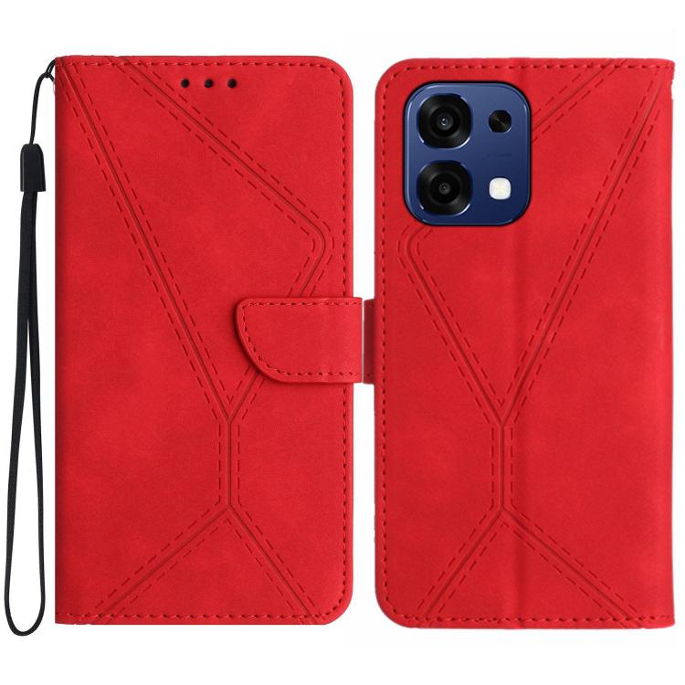 

For OPPO A6 Pro 4G / 5G Global Stitching Embossed Leather Phone Case(Red)