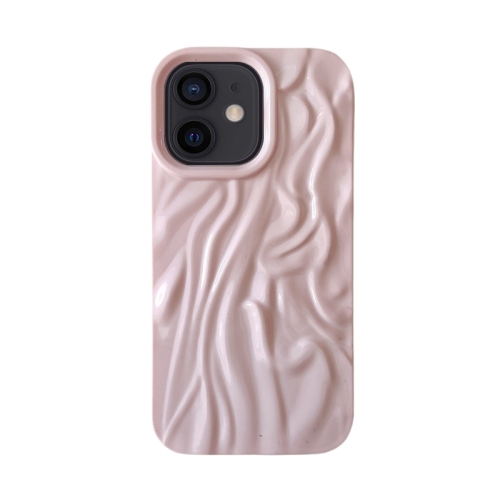 

For iPhone 12 Wrinkle Gradient Oily Feel TPU Phone Case(Pink)