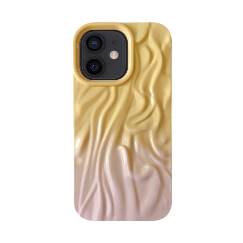 

For iPhone 11 Wrinkle Gradient Oily Feel TPU Phone Case(Yellow Pink)