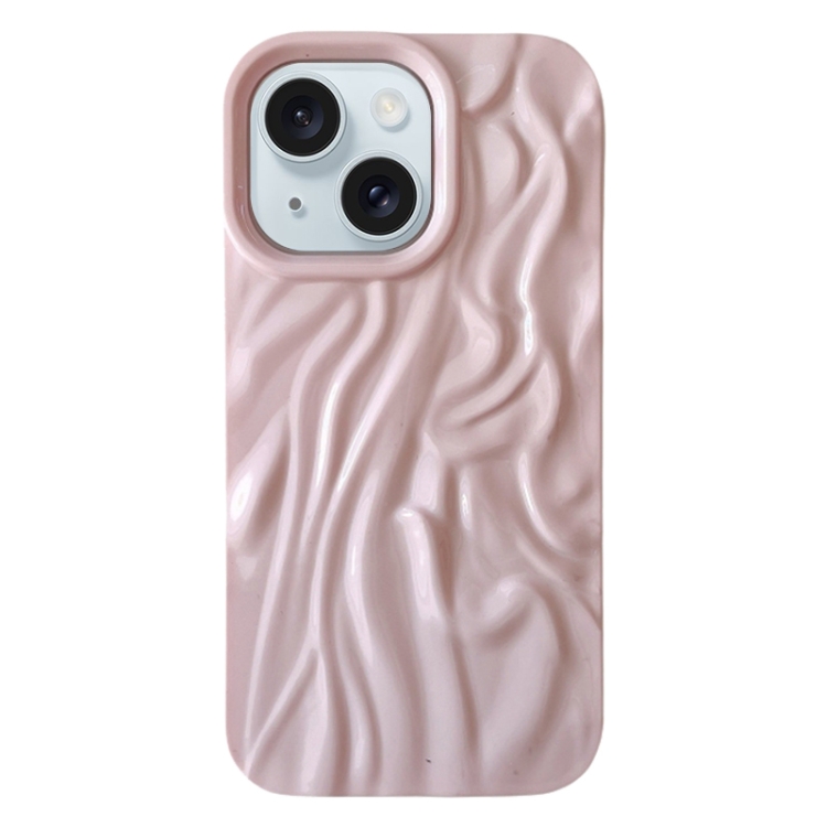 

For iPhone 15 Plus Wrinkle Gradient Oily Feel TPU Phone Case(Pink)