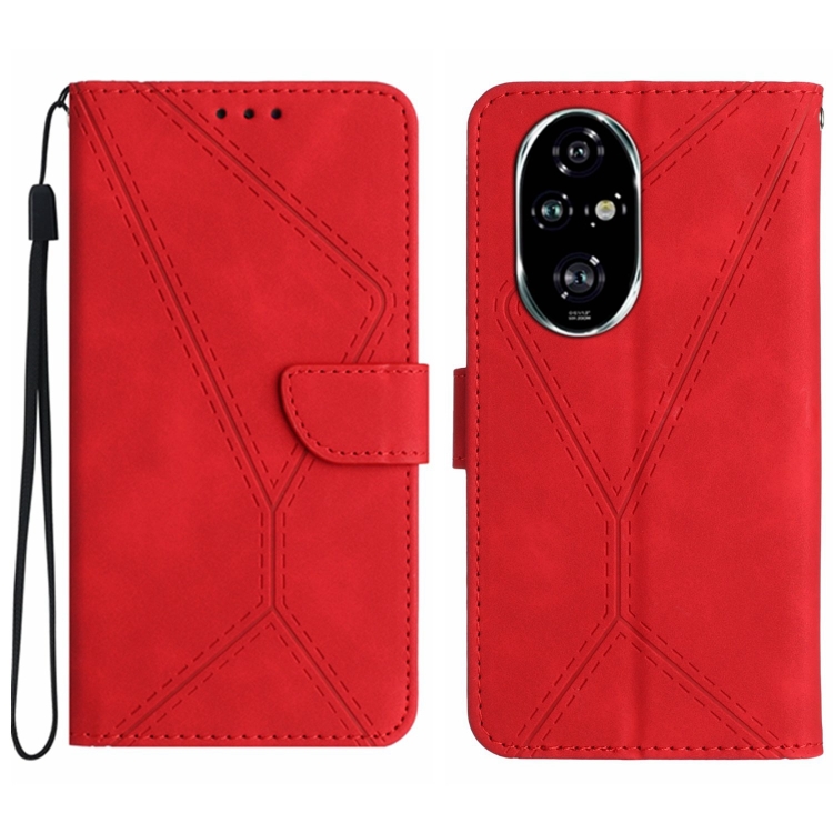 

For Honor 200 5G Global Stitching Embossed Leather Phone Case(Red)
