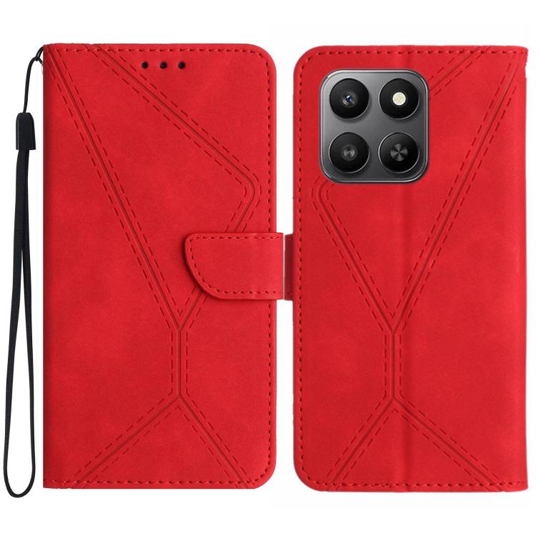

For Honor 400 Smart 5G Stitching Embossed Leather Phone Case(Red)