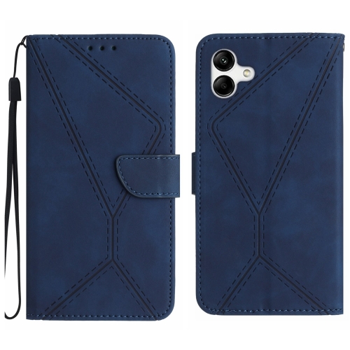 

For Samsung Galaxy A05 Stitching Embossed Leather Phone Case(Blue)