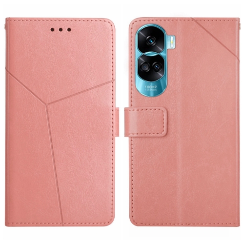 

For Honor 90 Lite Y-shaped Pattern Flip Leather Phone Case(Pink)