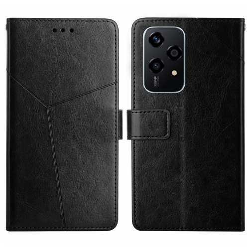

For Honor 200 Lite Y-shaped Pattern Flip Leather Phone Case(Black)