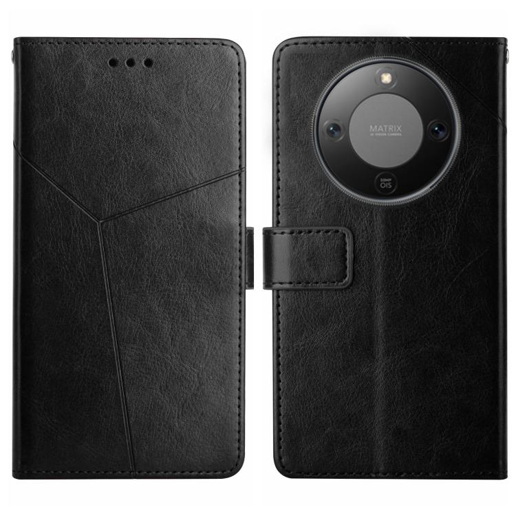 

For Honor X9d 5G Global Y-shaped Pattern Flip Leather Phone Case(Black)