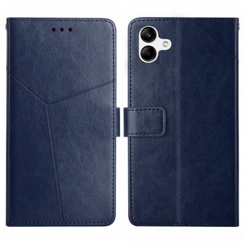 

For Samsung Galaxy A05 Y-shaped Pattern Flip Leather Phone Case(Blue)