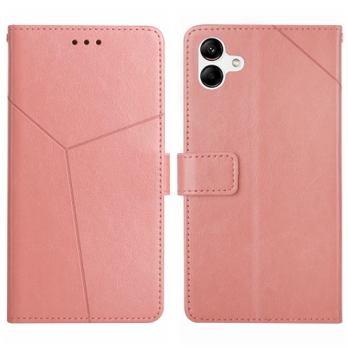 

For Samsung Galaxy A05 Y-shaped Pattern Flip Leather Phone Case(Pink)