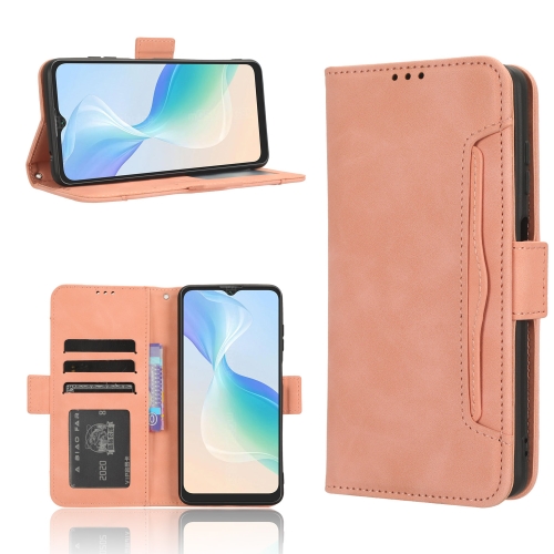 

For Blackview Oscal C30 / C30 Pro Skin Feel Calf Texture Card Slots Leather Phone Case(Pink)