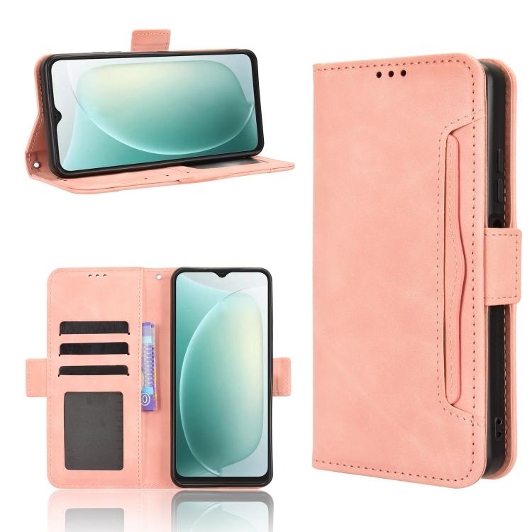 

For Blackview Wave 9C Skin Feel Calf Texture Card Slots Leather Phone Case(Pink)
