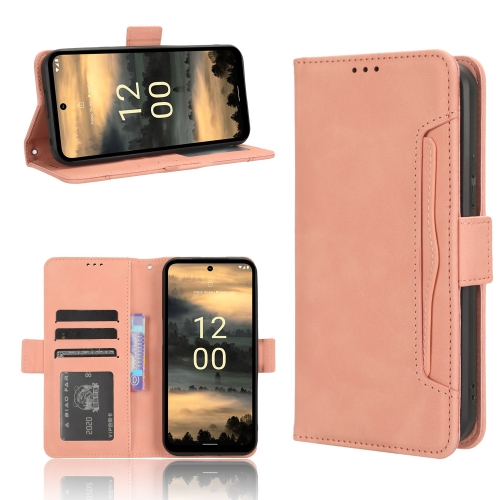 For Nokia XR21 Skin Feel Calf Texture Card Slots Leather Phone Case(Pink)