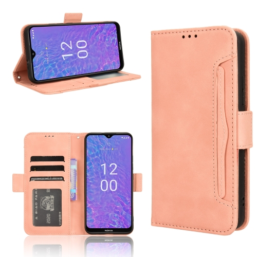 For Nokia C210 Skin Feel Calf Texture Card Slots Leather Phone Case(Pink) for samsung galaxy a05 stitching calf texture buckle leather phone case red