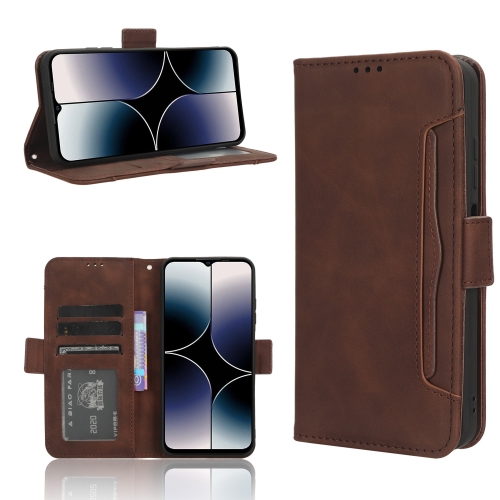 

For Ulefone Note 16 Pro Skin Feel Calf Texture Card Slots Leather Phone Case(Brown)