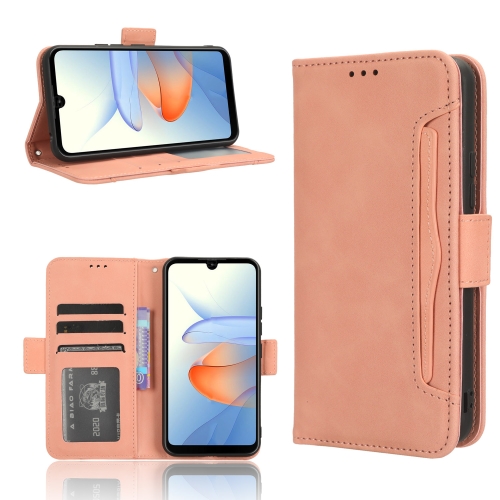 

For ZTE Blade L220 Skin Feel Calf Texture Card Slots Leather Phone Case(Pink)