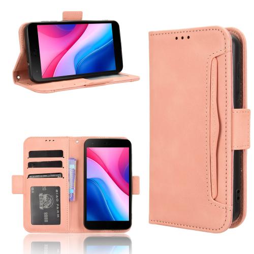 

For ZTE Blade A35 Lite Skin Feel Calf Texture Card Slots Leather Phone Case(Pink)