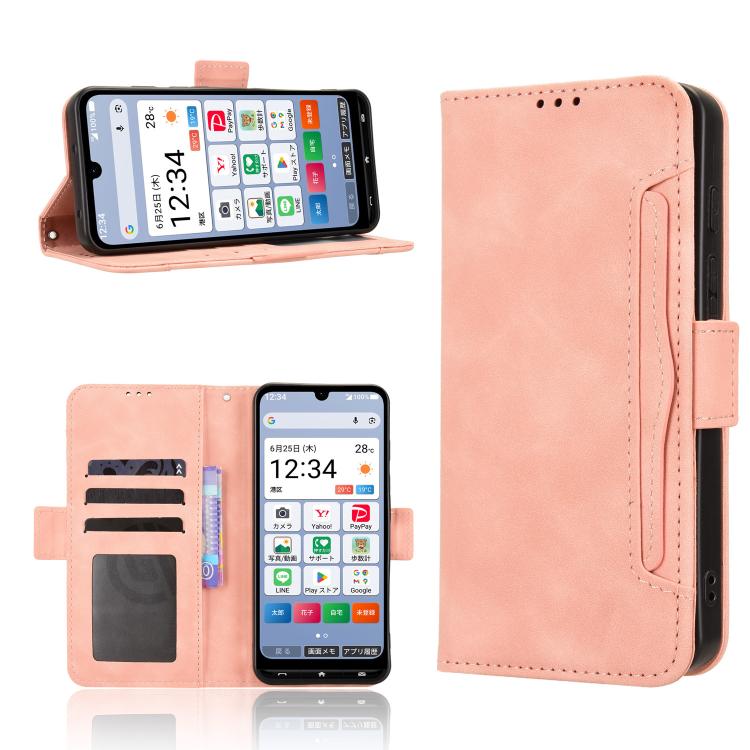 For ZTE Kantan Sumaho5 A601ZT Skin Feel Calf Texture Card Slots Leather Phone Case(Pink)