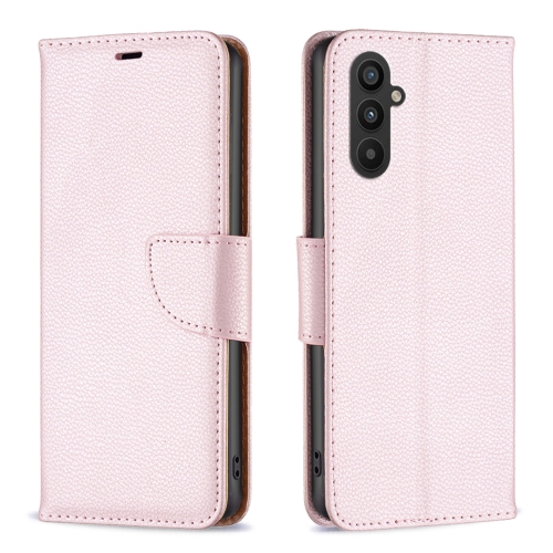 

For Samsung Galaxy A25 5G Litchi Texture Pure Color Flip Leather Phone Case(Rose Gold)