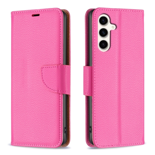

For Samsung Galaxy S23 FE 5G Litchi Texture Pure Color Flip Leather Phone Case(Rose Red)