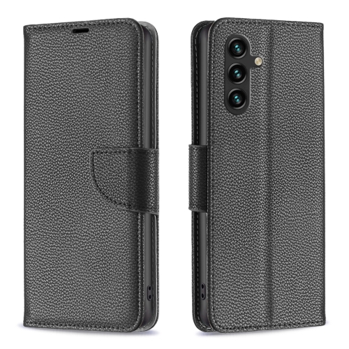 

For Samsung Galaxy A15 Litchi Texture Pure Color Flip Leather Phone Case(Black)