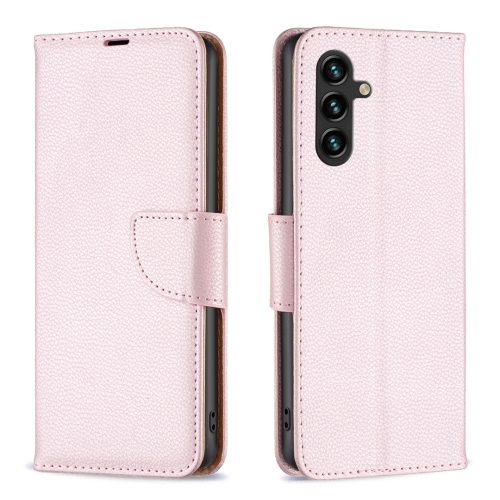 

For Samsung Galaxy A15 Litchi Texture Pure Color Flip Leather Phone Case(Rose Gold)