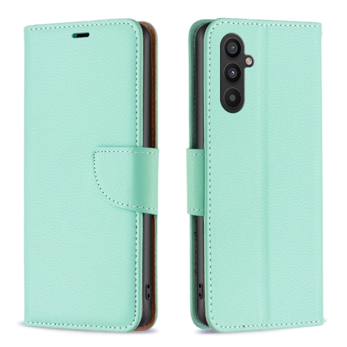 

For Samsung Galaxy A34 5G Litchi Texture Pure Color Flip Leather Phone Case(Green)