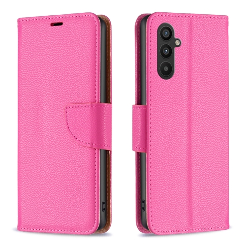 

For Samsung Galaxy A34 5G Litchi Texture Pure Color Flip Leather Phone Case(Rose Red)