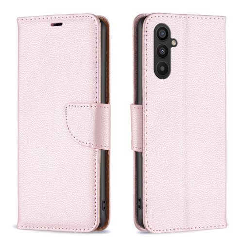 

For Samsung Galaxy A34 5G Litchi Texture Pure Color Flip Leather Phone Case(Rose Gold)