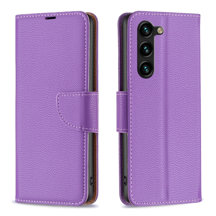 

For Samsung Galaxy S24+ 5G Litchi Texture Pure Color Flip Leather Phone Case(Purple)