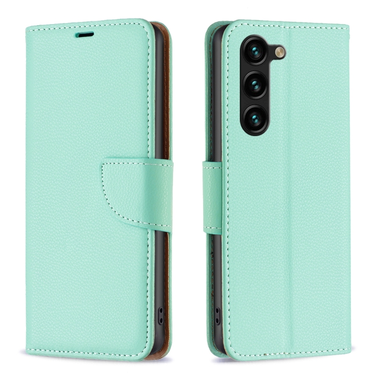

For Samsung Galaxy S24+ 5G Litchi Texture Pure Color Flip Leather Phone Case(Green)