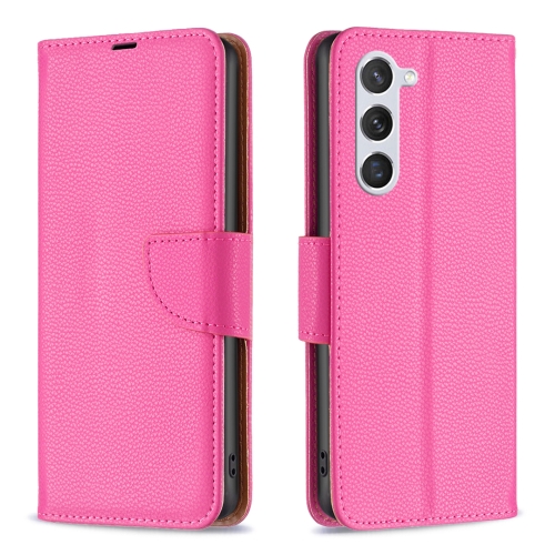 

For Samsung Galaxy S24 5G Litchi Texture Pure Color Flip Leather Phone Case(Rose Red)