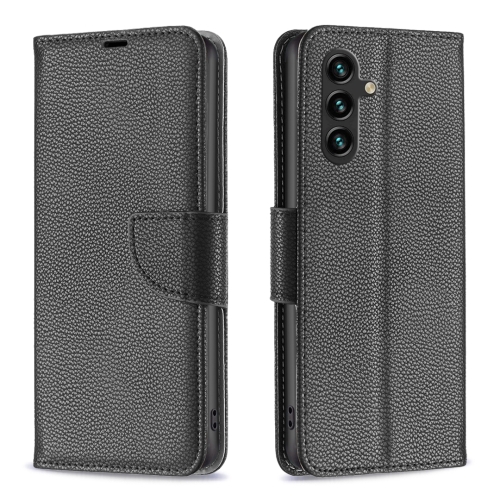 

For Samsung Galaxy A35 Litchi Texture Pure Color Flip Leather Phone Case(Black)