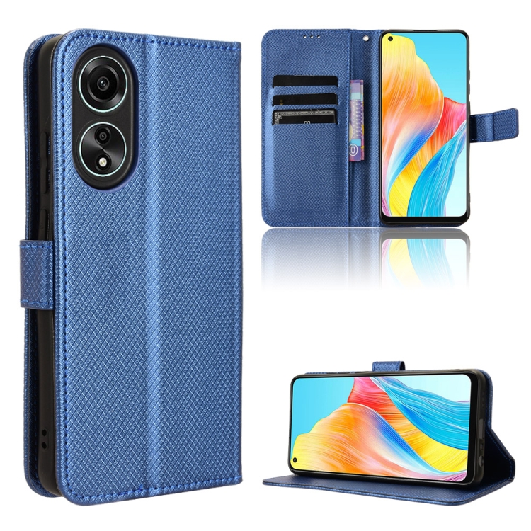 

For OPPO A78 4G Diamond Texture Leather Phone Case(Blue)