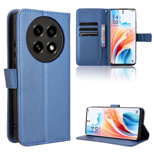 

For OPPO A2 Pro 5G Diamond Texture Leather Phone Case(Blue)