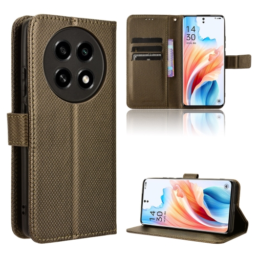

For OPPO A2 Pro 5G Diamond Texture Leather Phone Case(Brown)