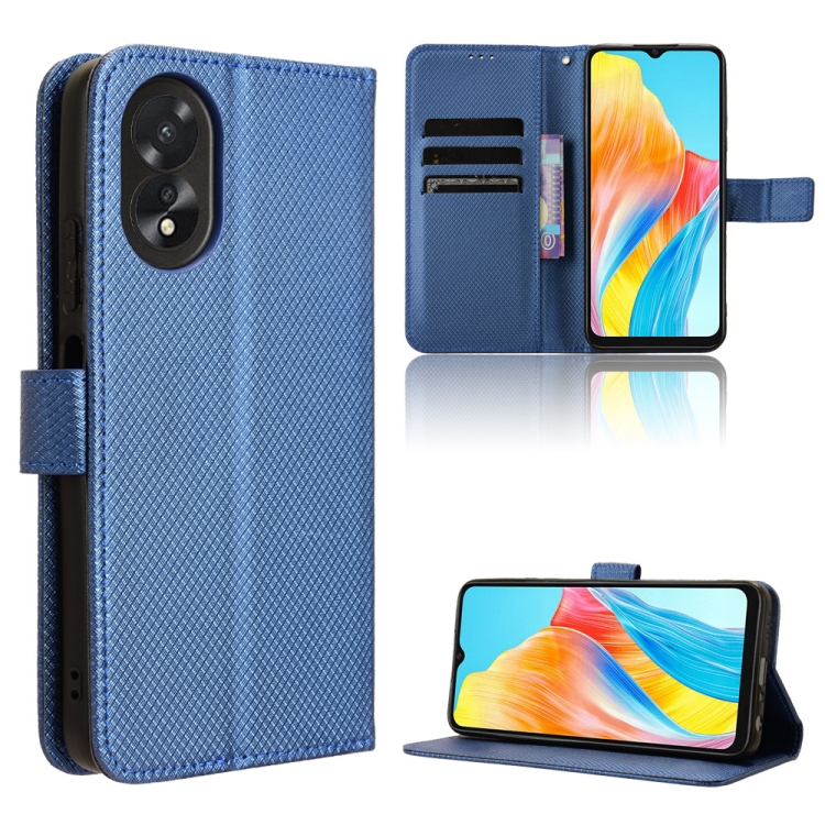 

For OPPO A38 4G / A18 4G Diamond Texture Leather Phone Case(Blue)