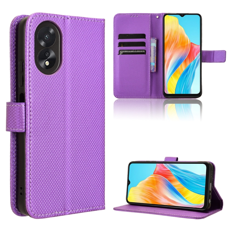 

For OPPO A38 4G / A18 4G Diamond Texture Leather Phone Case(Purple)