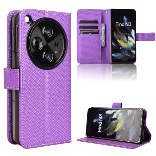

For OPPO Find N3 / OnePlus Open Diamond Texture Leather Phone Case(Purple)