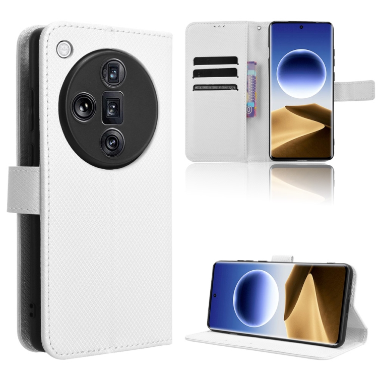 

For OPPO Find X7 Ultra 5G Diamond Texture Leather Phone Case(White)