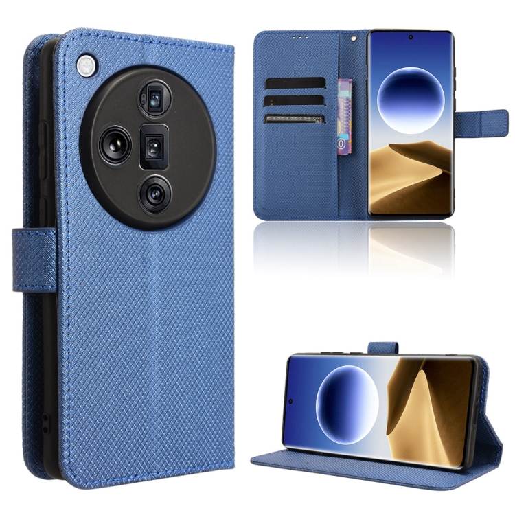

For OPPO Find X7 Ultra 5G Diamond Texture Leather Phone Case(Blue)