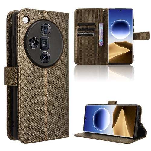 

For OPPO Find X7 Ultra 5G Diamond Texture Leather Phone Case(Brown)