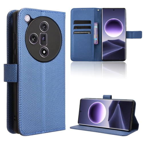 

For OPPO Find X7 5G Diamond Texture Leather Phone Case(Blue)