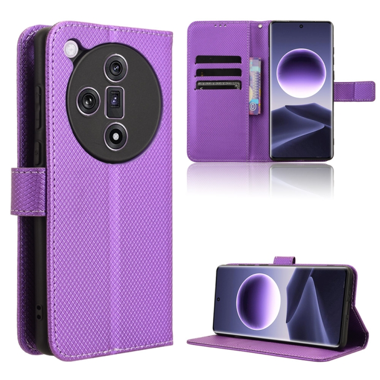 

For OPPO Find X7 5G Diamond Texture Leather Phone Case(Purple)
