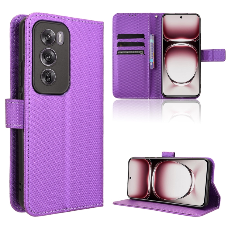 

For OPPO Reno12 Pro 5G Global Diamond Texture Leather Phone Case(Purple)
