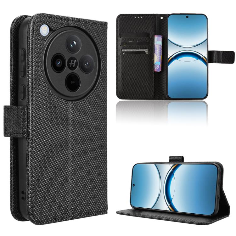 

For OPPO Find X8 Diamond Texture Leather Phone Case(Black)