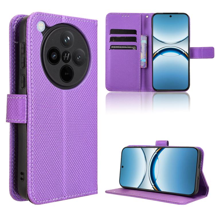 

For OPPO Find X8 Diamond Texture Leather Phone Case(Purple)