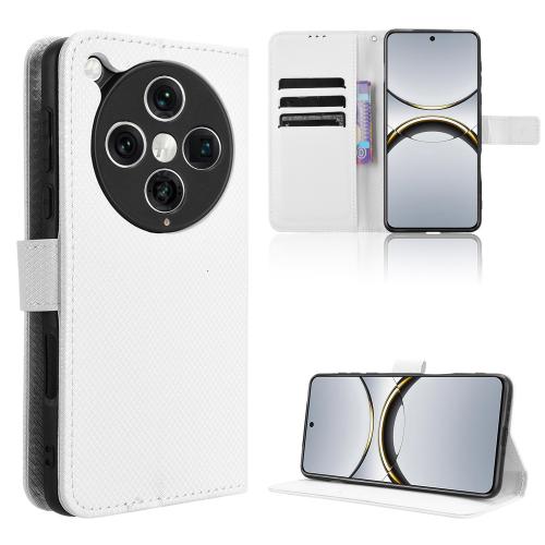 

For OPPO Find X8 Pro Diamond Texture Leather Phone Case(White)