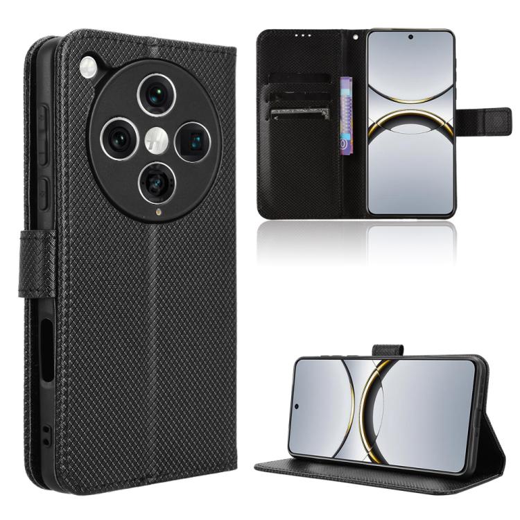 

For OPPO Find X8 Pro Diamond Texture Leather Phone Case(Black)