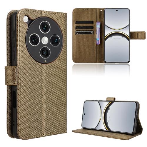 

For OPPO Find X8 Pro Diamond Texture Leather Phone Case(Brown)