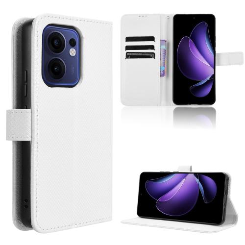 

For OPPO Reno13 F 4G / 5G Diamond Texture Leather Phone Case(White)