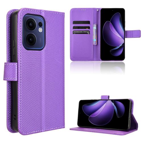 

For OPPO Reno13 F 4G / 5G Diamond Texture Leather Phone Case(Purple)